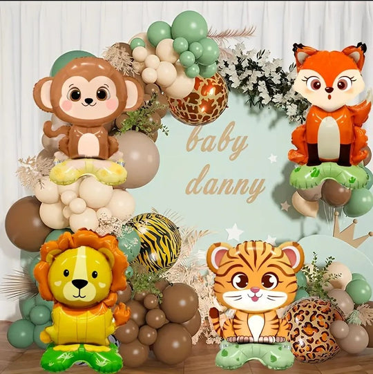 4 pcs Jungle Animal Balloon Set