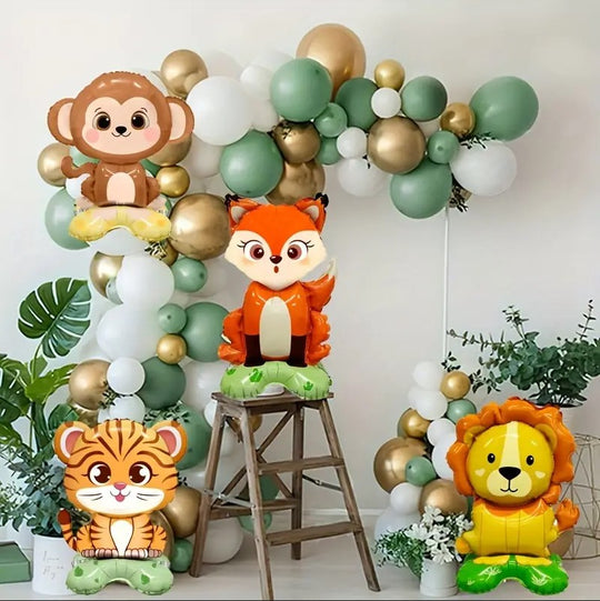 4 pcs Jungle Animal Balloon Set