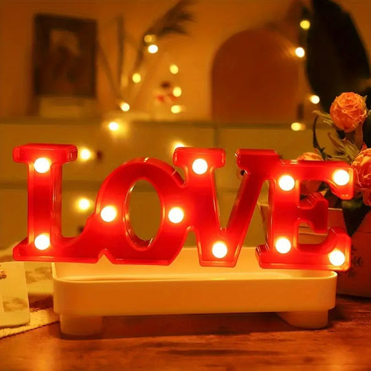 LED Light Sign Love for Birthday, Valentines'Day Decor 11.6"