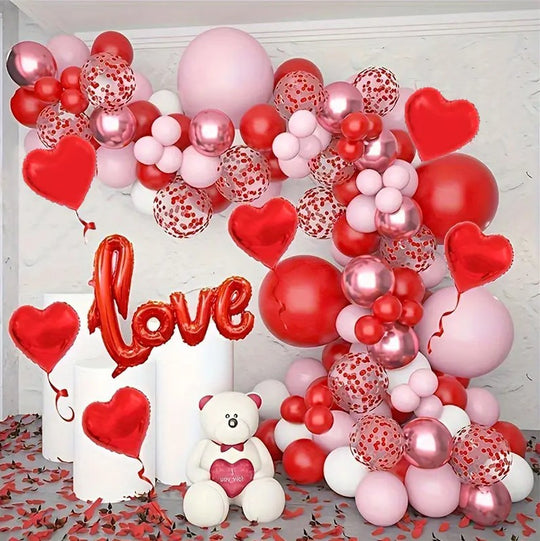 126pcs Valentine's Day Balloon Arch Kit + Foil Balloon "Love"