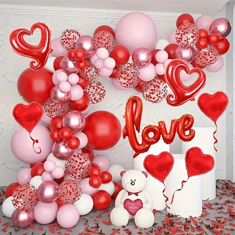 126pcs Valentine's Day Balloon Arch Kit + Foil Balloon "Love"