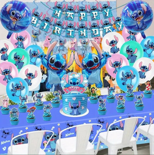 103 PCS Stitch Disney Birthday Party Decoration Complete Set