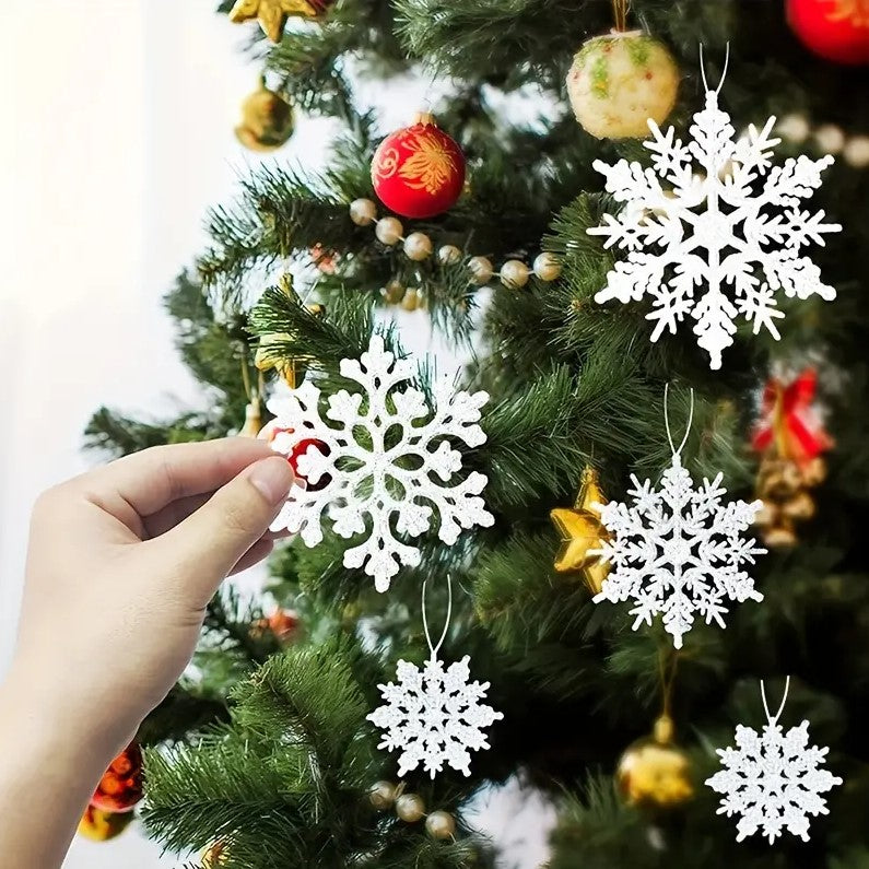 36 Pcs White Snowflake Christmas Tree Decor