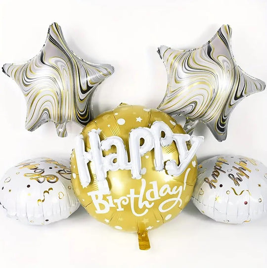 5pcs, Happy Birthday Balloon Set