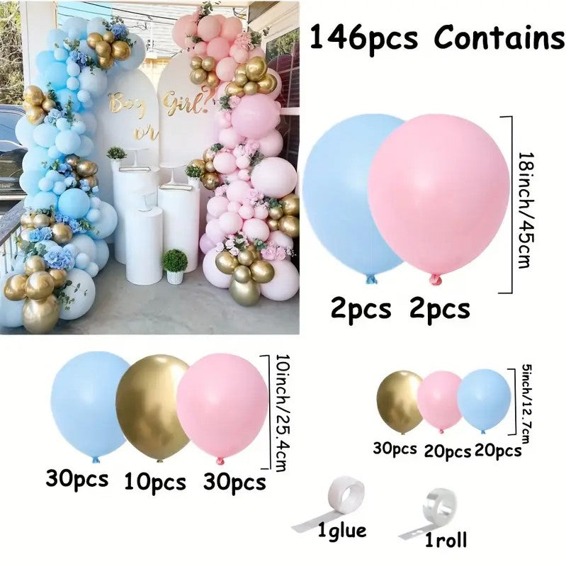 146pcs Balloon Garland Arch for Gender Reveal party