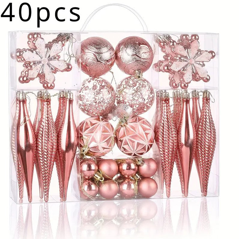 40 PCS Christmas Tree Assorted Ornament Set