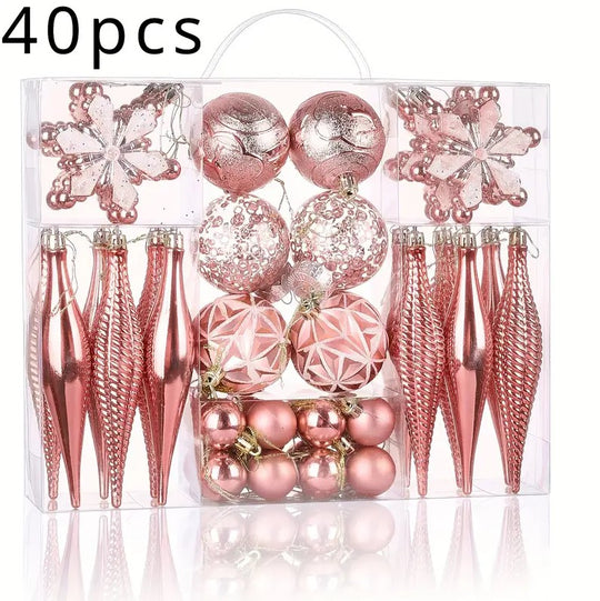 40 PCS Christmas Tree Assorted Ornament Set