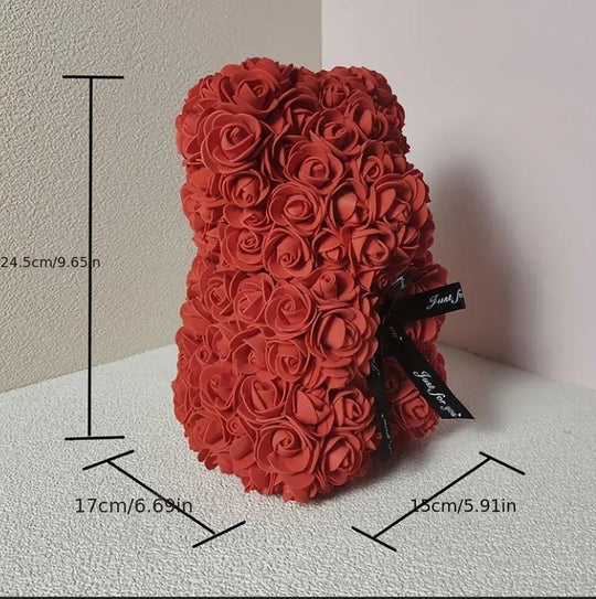 1 PC Rose Bear from Artificial Foam Flowers Gift for Valentine's Day