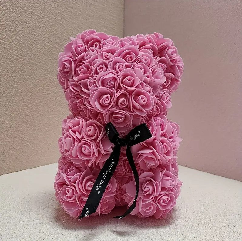 1 PC Rose Bear from Artificial Foam Flowers Gift for Valentine's Day