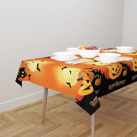 Halloween Pumpkin Waterproof Tablecloth