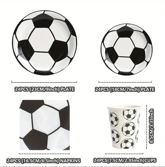 96pcs Tableware Set Football Theme