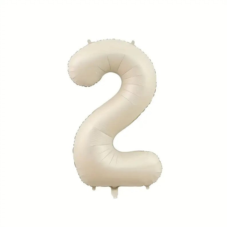 1 Pack Beige Caramel Number Balloon for Birthday, Baby Shower Decor