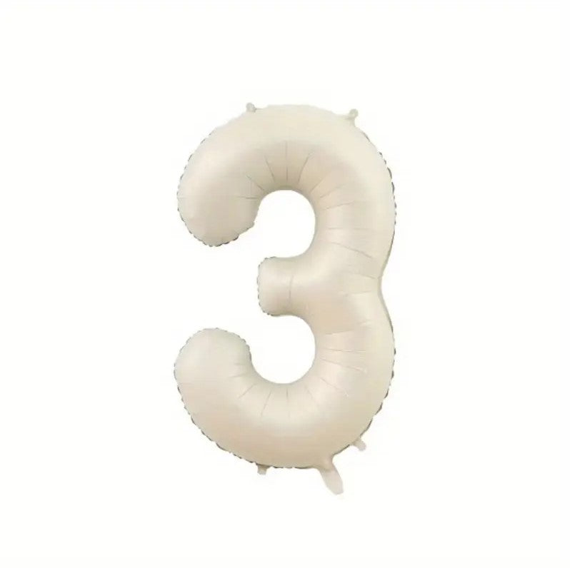 1 Pack Beige Caramel Number Balloon for Birthday, Baby Shower Decor