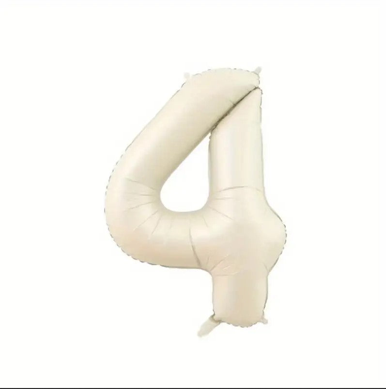 1 Pack Beige Caramel Number Balloon for Birthday, Baby Shower Decor