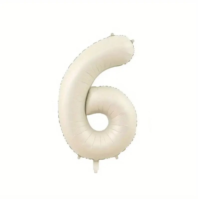 1 Pack Beige Caramel Number Balloon for Birthday, Baby Shower Decor