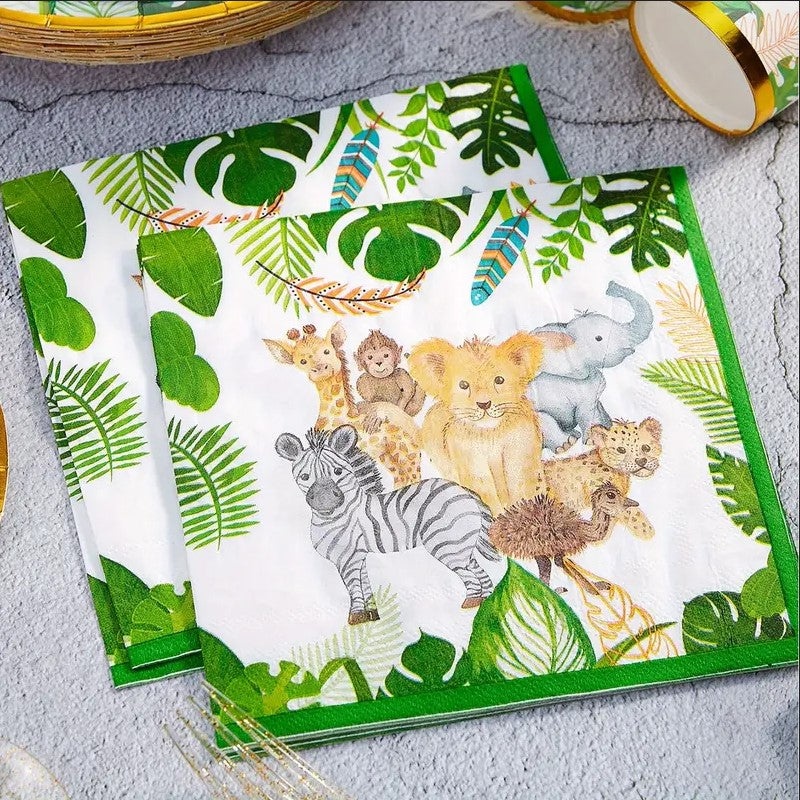 Jungle-Themed Party Birthday Set 96Pcs