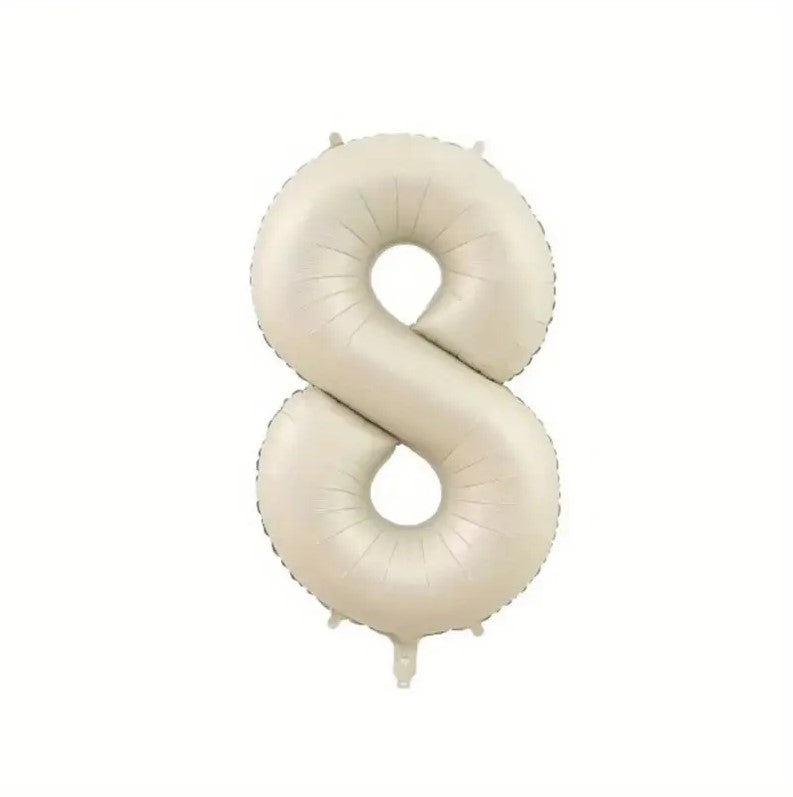 1 Pack Beige Caramel Number Balloon for Birthday, Baby Shower Decor