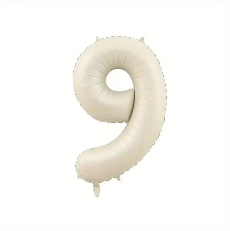 1 Pack Beige Caramel Number Balloon for Birthday, Baby Shower Decor