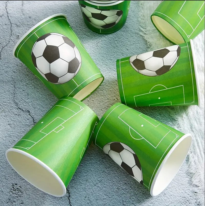 12pcs Paper Party Cups Football