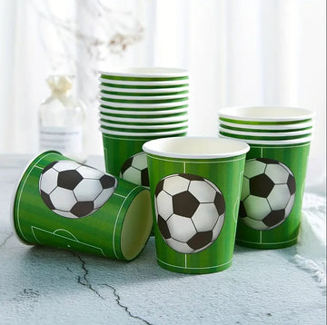 12pcs Paper Party Cups Football