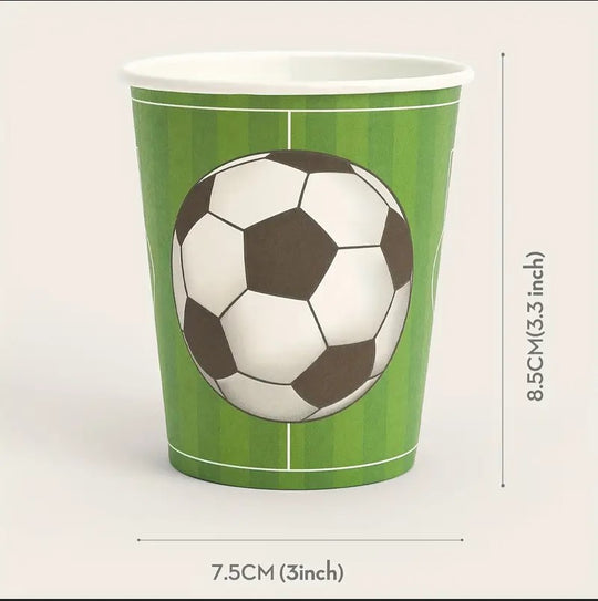 12pcs Paper Party Cups Football