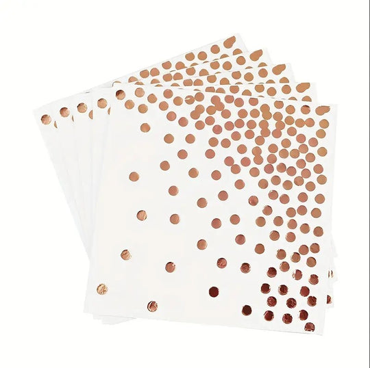 Rose Golden Birthday Tableware Paper Set 80pcs