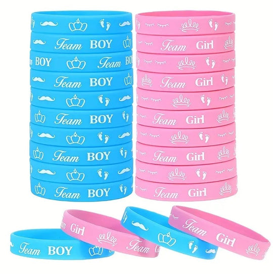 36 Pack Bracelets Team Boy & Team Girl for Gender Reveal Party