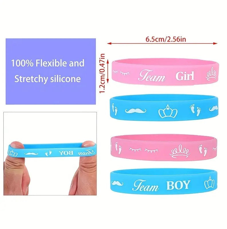 36 Pack Bracelets Team Boy & Team Girl for Gender Reveal Party