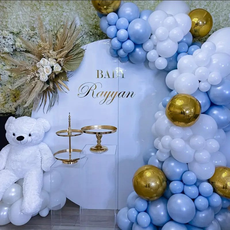 146pcs Blue And White Balloon Arch Set