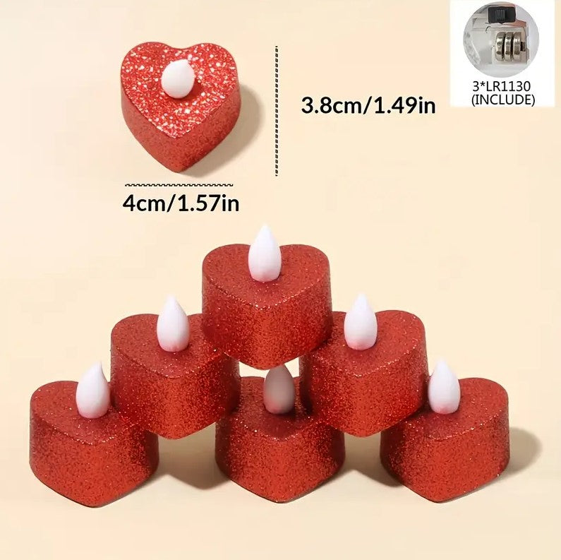 24pcs Unscented LED Candles for Valentine's Day Decor