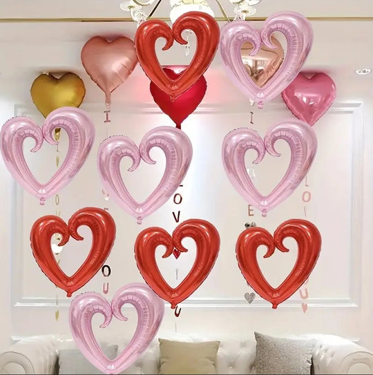 10pcs Romantic Balloons Hearts for Valentine's Day