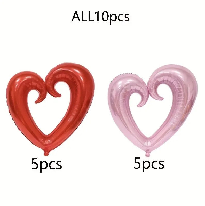 10pcs Romantic Balloons Hearts for Valentine's Day