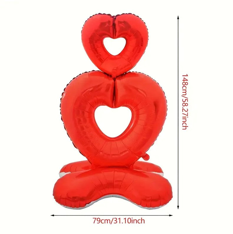 2 Pack  Red Heart + "Love" Balloons for Valentine's Day