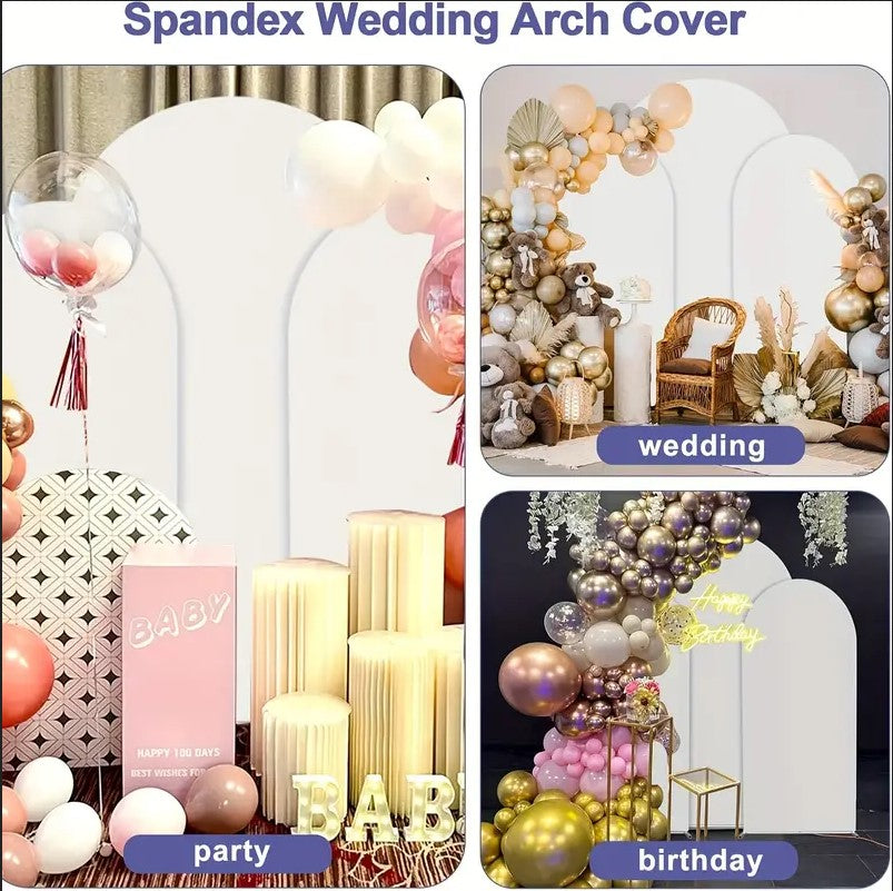 3Pcs Metal Backdrop Stand Balloon Arch With 3 PCS Cloth Cover Set