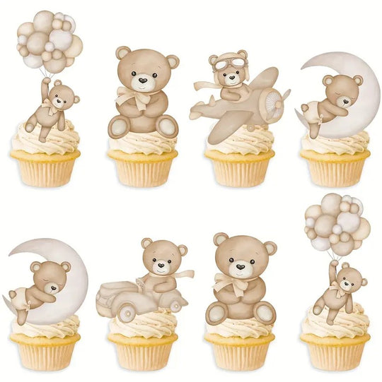 48pcs Bear Cupcake Toppers