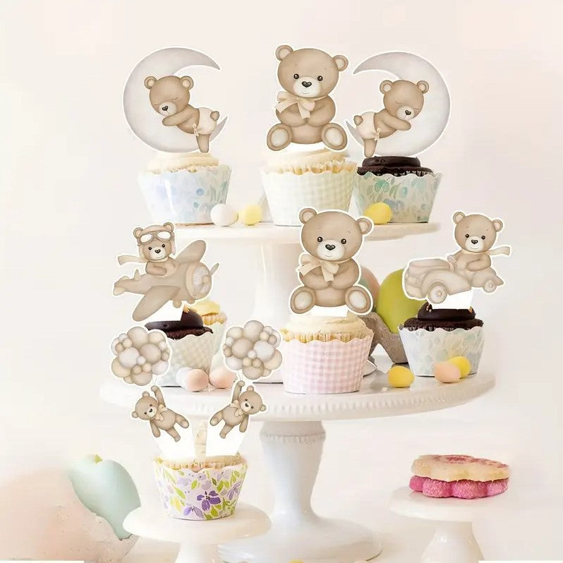 48pcs Bear Cupcake Toppers