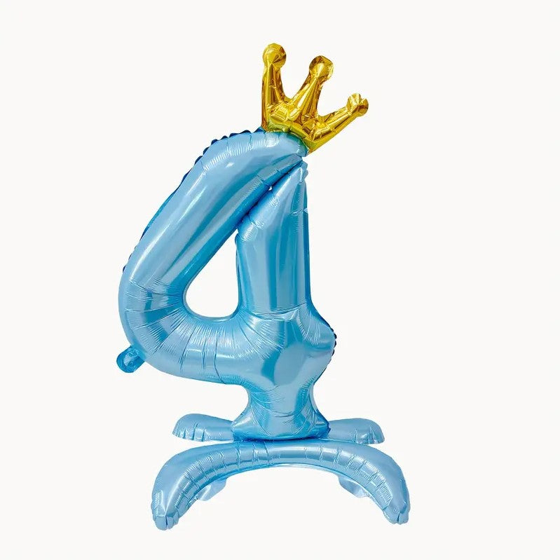 1PC Blue Crown Foil Number Balloon 32