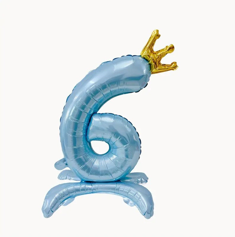 1PC Blue Crown Foil Number Balloon 32