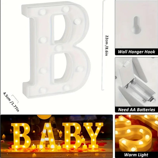 4Pcs, BABY Marquee Light Up Letters