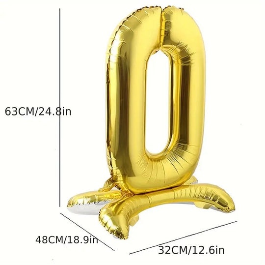 1pc Golden Foil Number Balloon 32" for Birthday, Anniversary