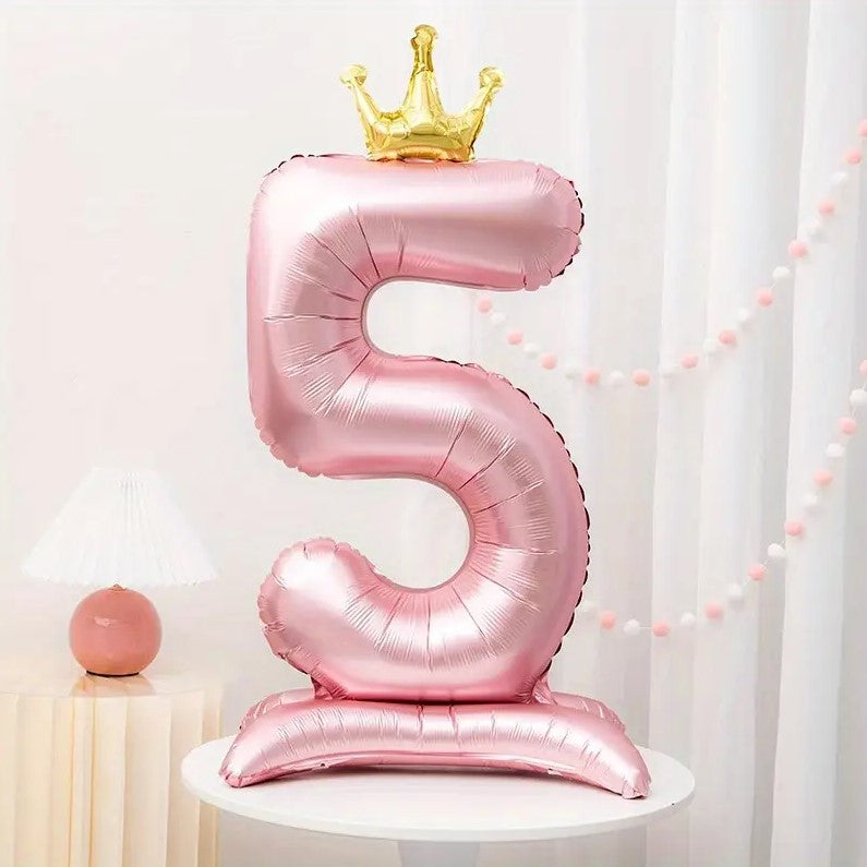 1 PC Pink Crown Number Balloon 42