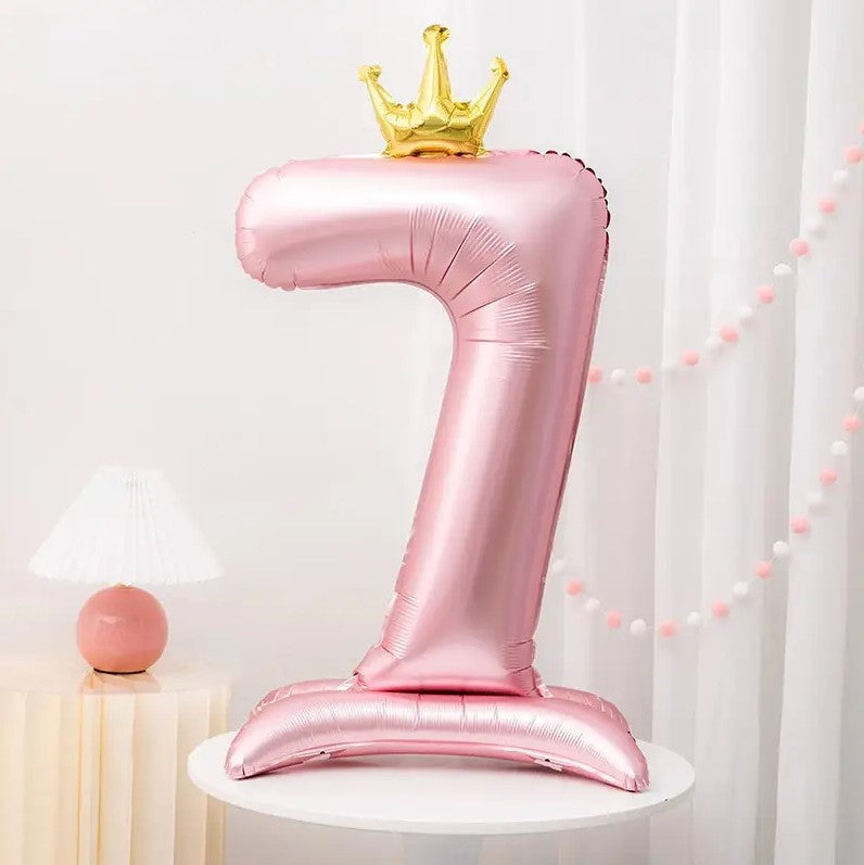 1 PC Pink Crown Number Balloon 42