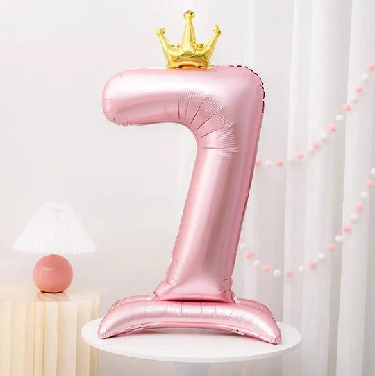 1 PC Pink Crown Number Balloon 42" for Birthday, Anniversary