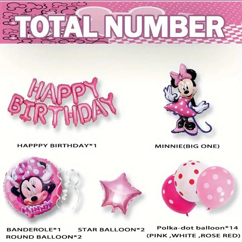 34-Pcs  Minnie Mouse Balloon Set