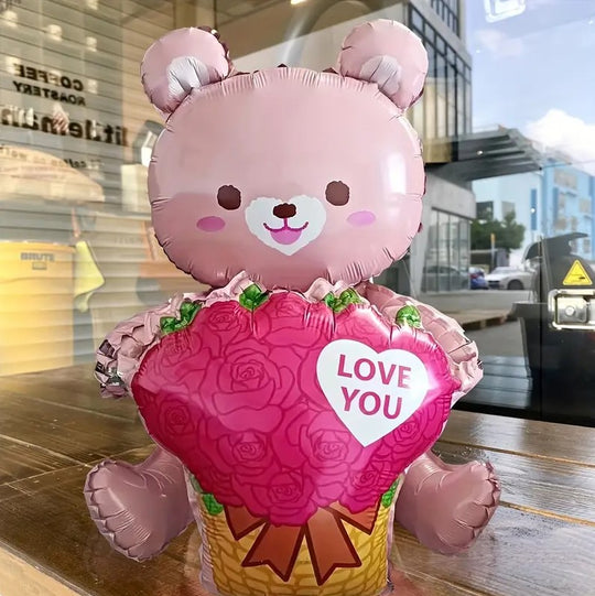 1PC Bear Bouquet Balloon 38" Perfect for Valentine's Day Decor