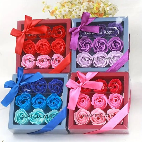 9 PACK Roses Soap Flower Gift Box for Birthday, Valentine's Day