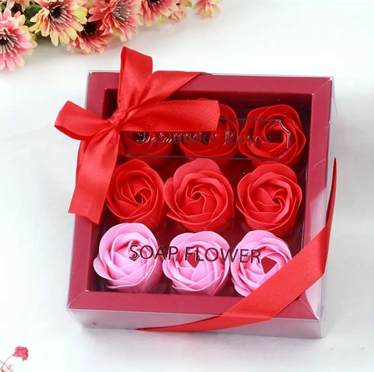 9 PACK Roses Soap Flower Gift Box for Birthday, Valentine's Day