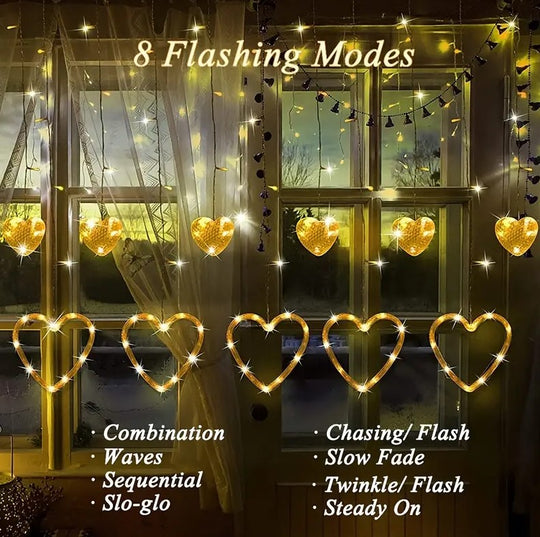 8.2FT LED String Lights Heart-shaped For Valentine's Day, Restaurant, Wedding Decor