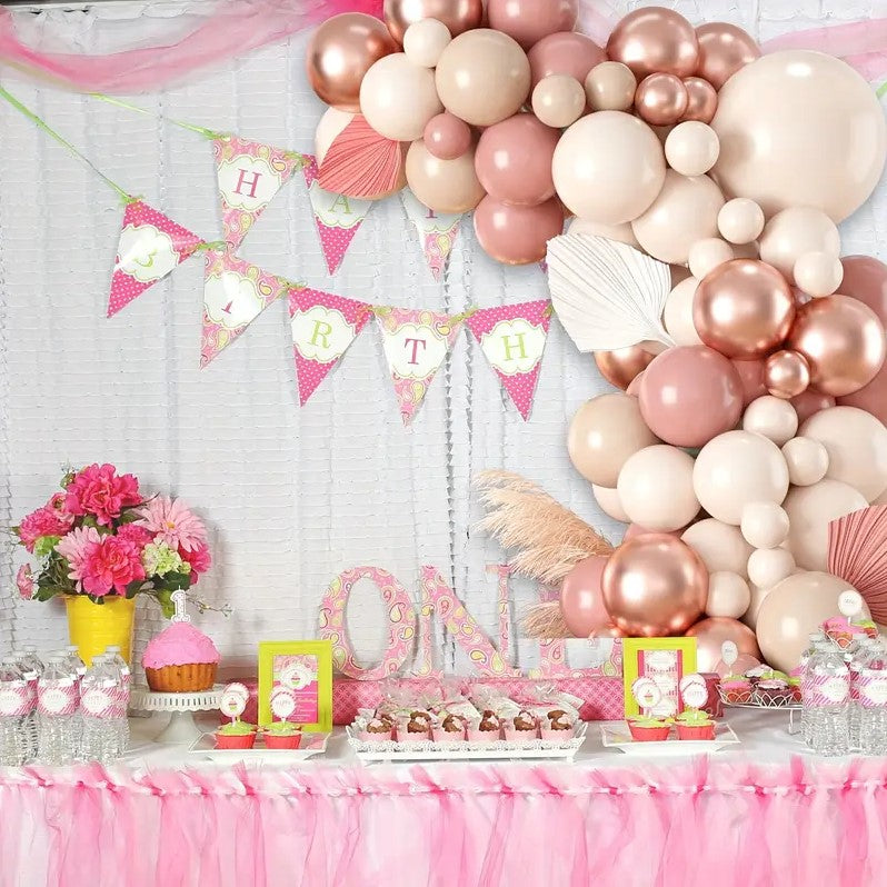 94pcs, Pink & White Balloon Garland Arch Kit