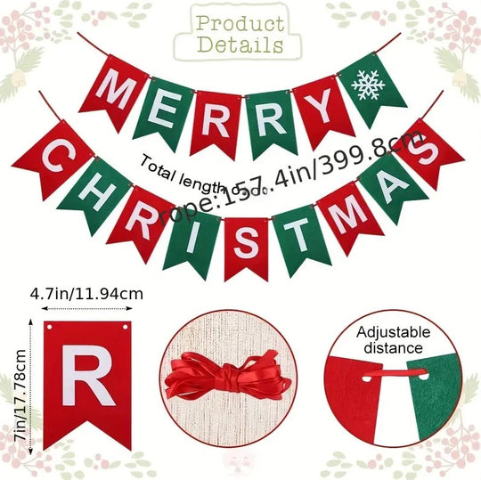 Merry Christmas Felt Banner